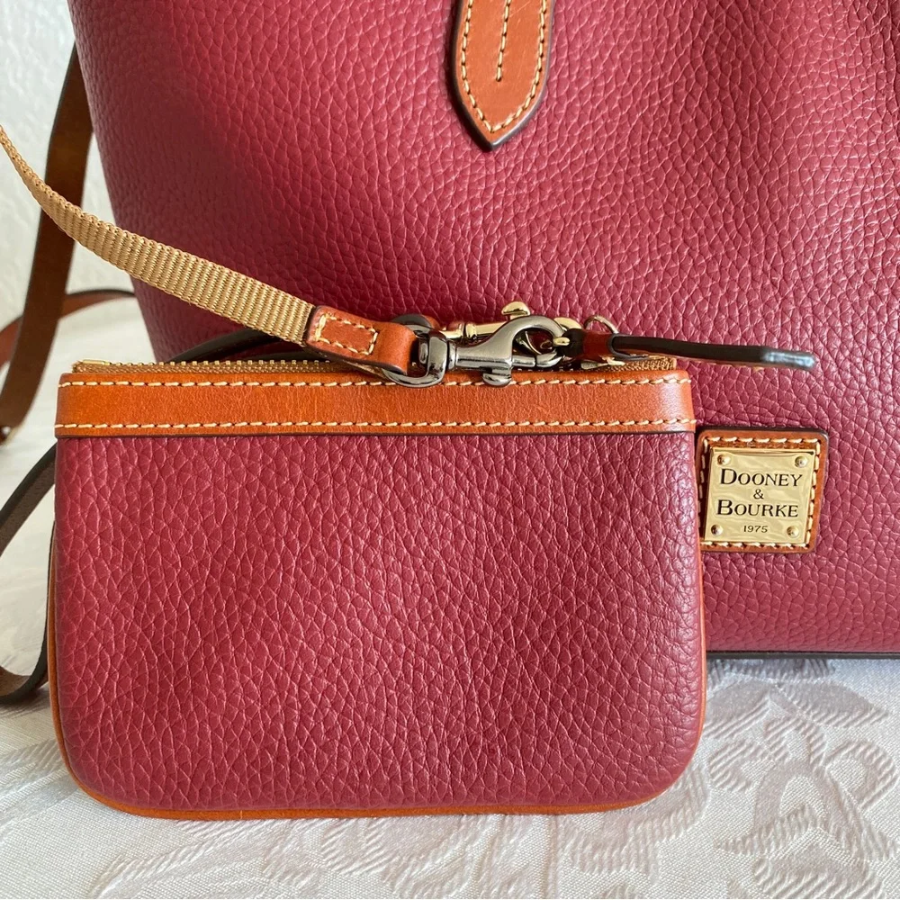 Dooney & Bourke Burgundy brown Leather 2 way briana Tote
